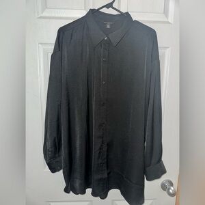 Banana Republic oversized satin button down shirt